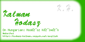 kalman hodasz business card